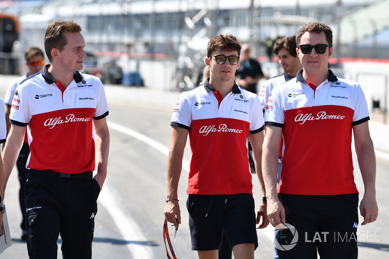 Charles Leclerc, Sauber walks the track