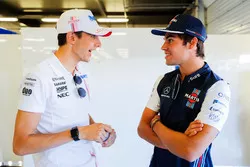 Esteban Ocon, Force India, with Lance Stroll, Williams Racing