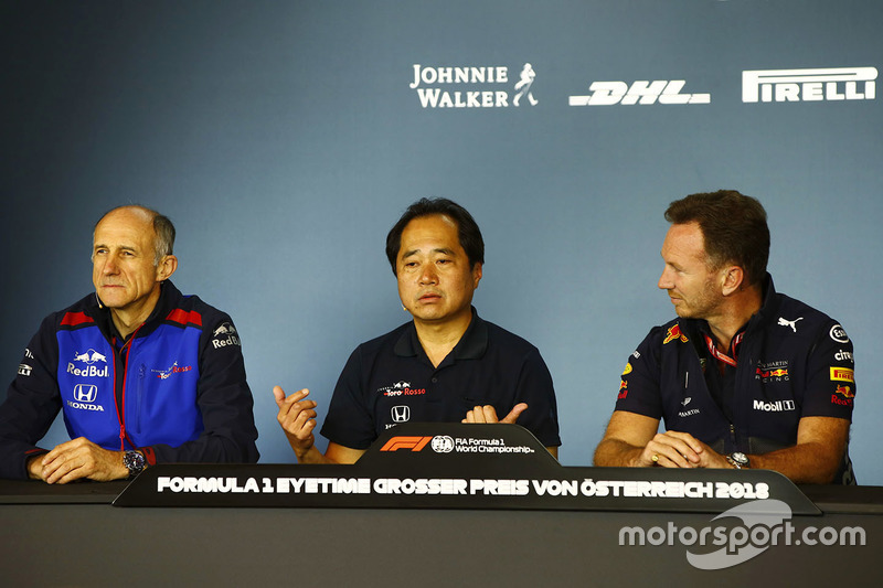 Franz Tost, Team Principal, Toro Rosso, Toyoharu Tanabe, Direktur Teknis F1, Honda, Christian Horner, Team Principal, Red Bull Racing