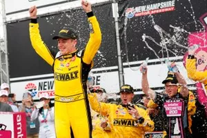 Race winner Christopher Bell, Joe Gibbs Racing, Toyota Supra