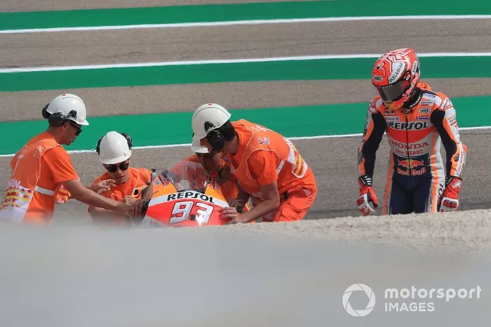 Marc Márquez, Repsol Honda Team tras su caída