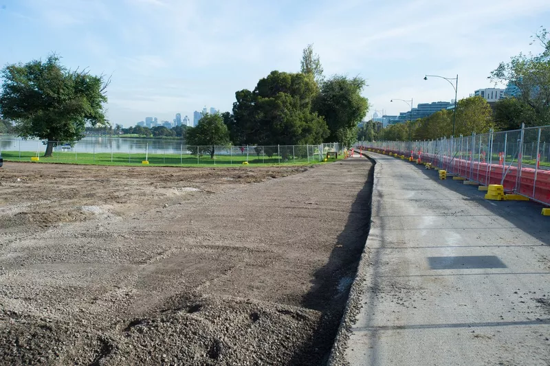 Les travaux au virage 13