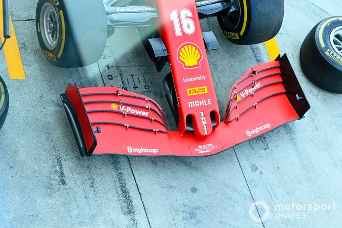 Detalle del alerón delantero del Ferrari SF1000 