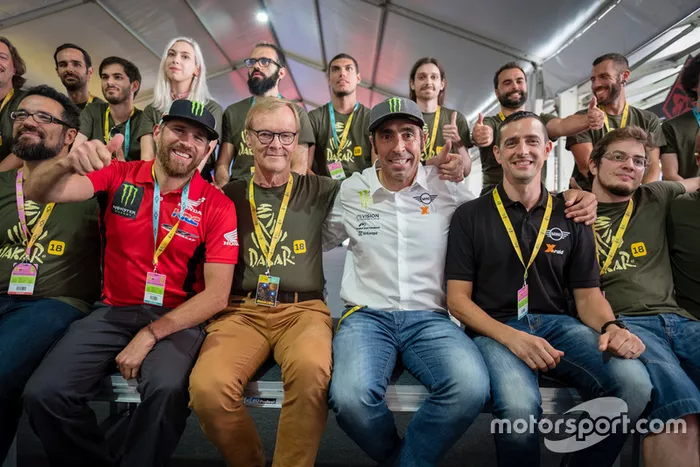 Nani Roma, Alex Haro, Ari Vatanen y Pedro Bianchi en la presentación de 'Dakar 18'