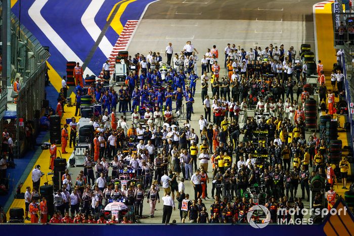 La parrilla del circuito de Singapur