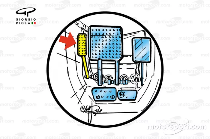 Tercer pedal del McLaren MP4-13