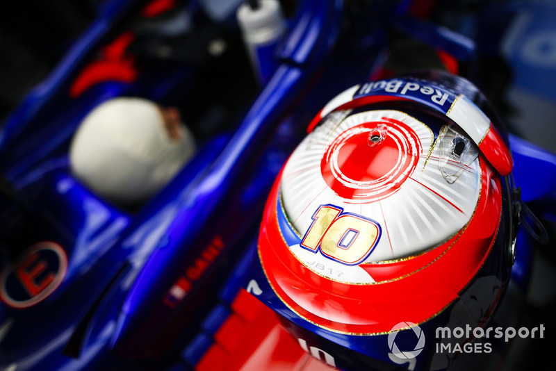 The helmet of Pierre Gasly, Scuderia Toro Rosso STR13