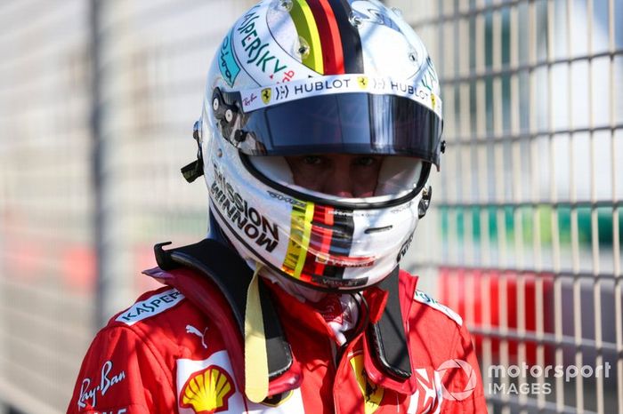 Sebastian Vettel, Ferrari, después del accidente