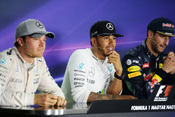 Press conference: winner Lewis Hamilton, Mercedes AMG F1 Team, second place Nico Rosberg, Mercedes AMG F1 Team, third place Daniel Ricciardo, Red Bull Racing