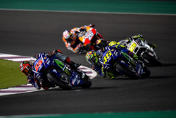 Maverick Viñales, Yamaha Factory Racing; Valentino Rossi, Yamaha Factory Racing; Alvaro Bautista, Aspar Racing Team; Dani Pedrosa, Repsol Honda Team