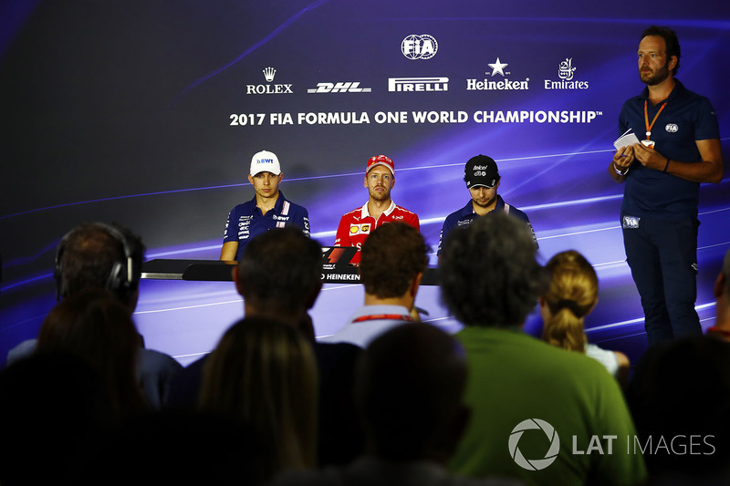 Естебан Окон, Force India, Себастьян Феттель, Ferrari, Серхіо Перес, Force India