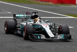 Pole sitter Lewis Hamilton, Mercedes-Benz F1 W08  celebrates in parc ferme