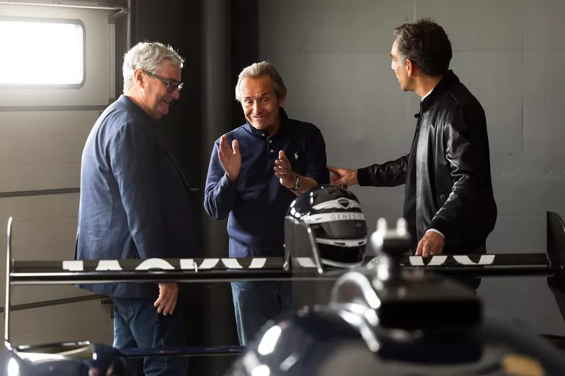 Jacky Ickx, Genesis Magma Racing, Cyril Abiteboul, Genesis Magma Racing, Luc Donckerwolke, Genesis Magma Racing