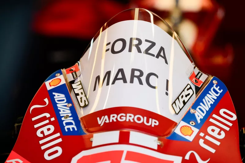Message de soutien à Marc Márquez, équipe Ducati