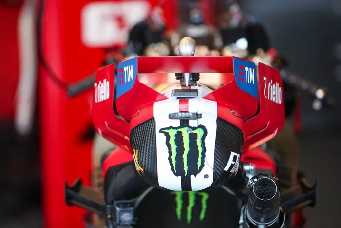 Details van de Ducati-motorfiets