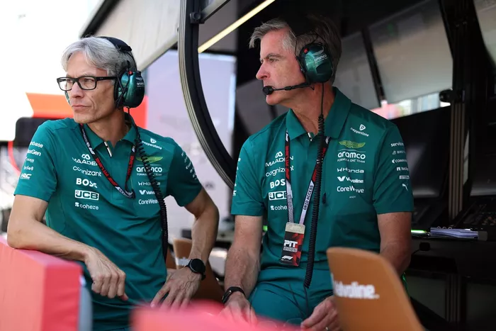 Mike Krack, Aston Martin Chief Trackside Officer, Andy Stevenson, Aston Martin Sporting Director