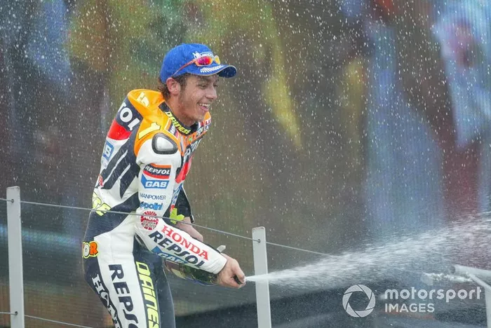 Podio: ganador de la carrera Valentino Rossi, Repsol Honda