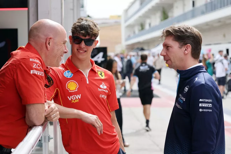 Jock Clear, Ferrari, Oliver Bearman, Reserve Driver, Ferrari and Haas F1 Team, James Vowles, Team Principal, Williams Racing