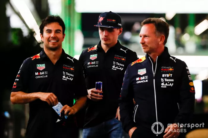 Sergio Pérez, Red Bull Racing, Max Verstappen, Red Bull Racing, Christian Horner, director del equipo, Red Bull Racing