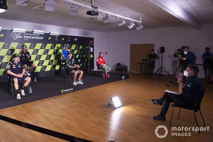 Conferencia de prensa, Takaaki Nakagami, Team LCR Honda, Maverick Viñaales, Yamaha Factory Racing, Valentino Rossi, Yamaha Factory Racing, Fabio Quartararo, Petronas Yamaha SRT, Joan Mir, Team Suzuki MotoGP, Andrea Dovizioso, Ducati Team
