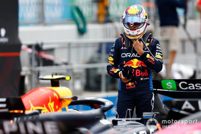 Sergio Pérez, Red Bull Racing, en Parc Ferme