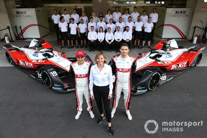 Felipe Massa, Venturi, EQ Silver Arrow 01, Edoardo Mortara, Venturi, EQ Silver Arrow 01, Susie Wolff, Team Principal, Venturi with the team