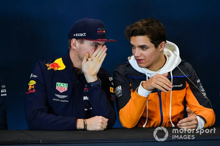 Conferenza stampa, Max Verstappen, Red Bull Racing e Lando Norris, McLaren 