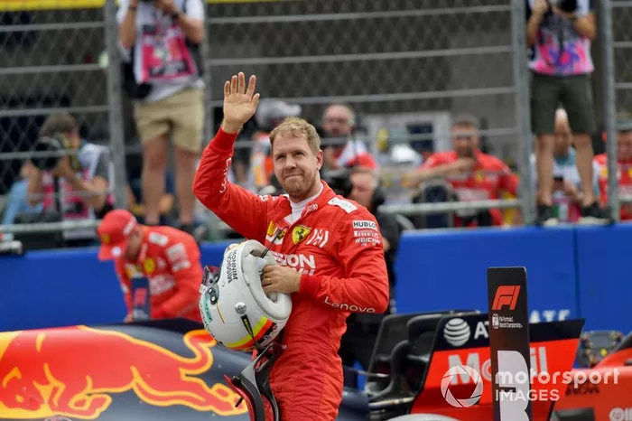 Sebastian Vettel, Ferrari, on the grid after Qualifying