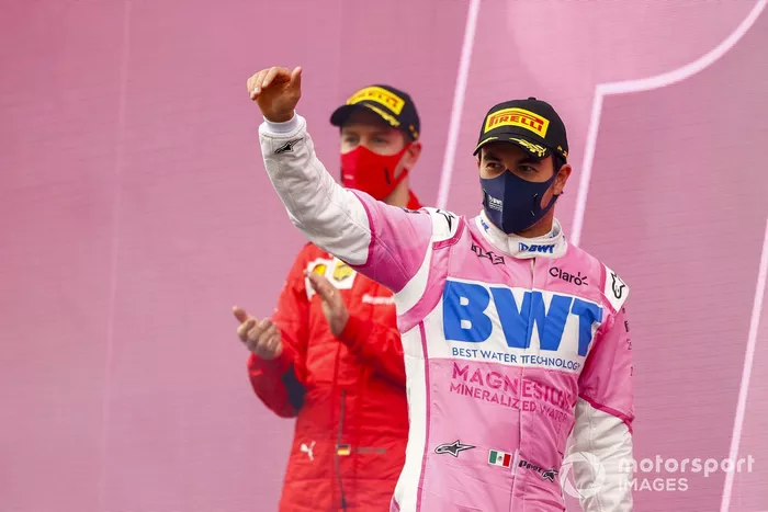 Podio: segundo lugar Sergio Pérez, Racing Point