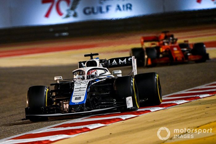 George Russell, Williams FW43, Sebastian Vettel, Ferrari SF1000