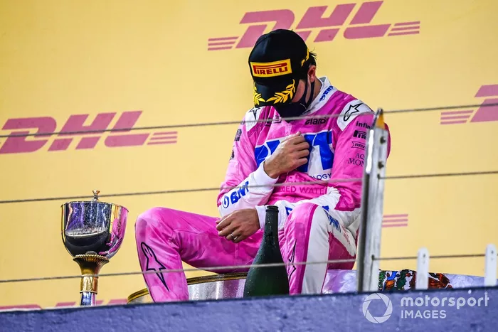 Podio: ganador de la carrera Sergio Pérez, Racing Point