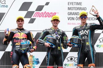 Podio: Miguel Oliveira, Red Bull KTM Ajo, Francesco Bagnaia, Sky Racing Team VR46, Luca Marini, Sky Racing Team VR46