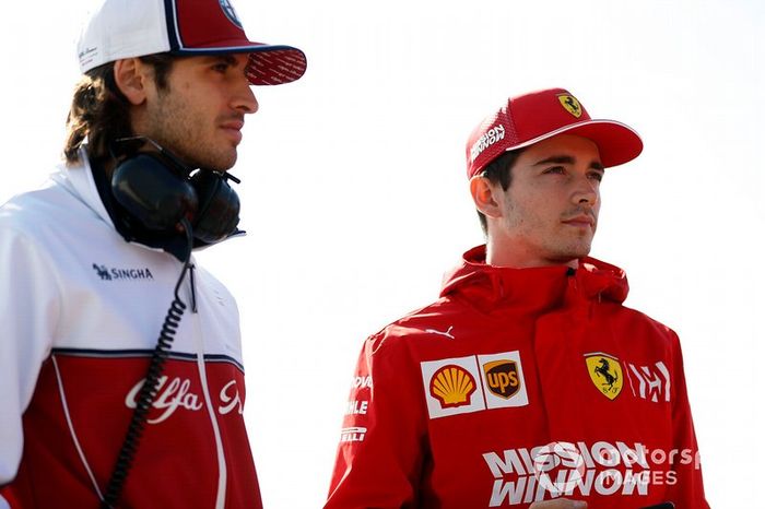 Antonio Giovinazzi, Alfa Romeo Racing y Charles Leclerc, Ferrari