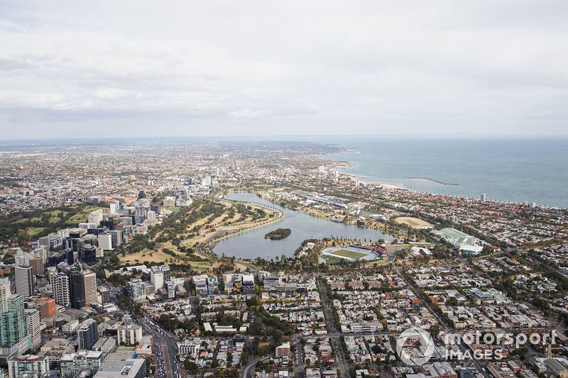 Aerial over Albert Park
