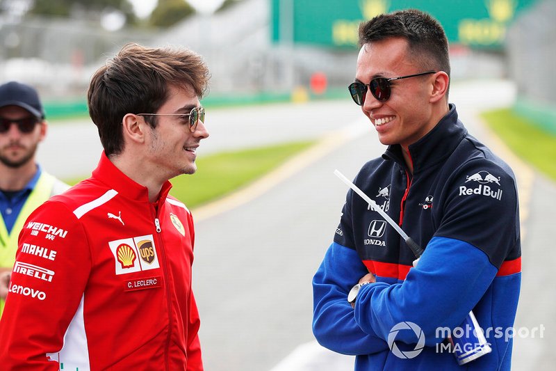 Charles Leclerc, Ferrari, e Alexander Albon, Scuderia Toro Rosso