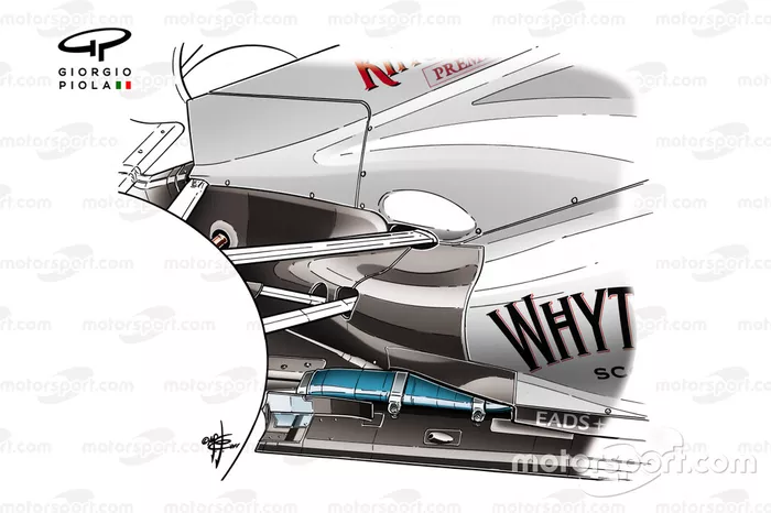 Force India VJM04 blown exhausts