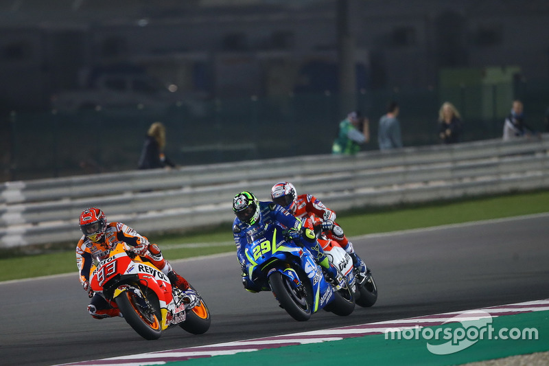 Marc Márquez face à Andrea Iannone et Andrea Dovizioso