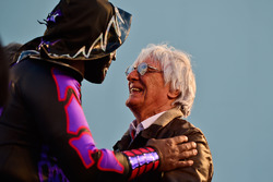 Bernie Ecclestone, with Mexican wrestlers