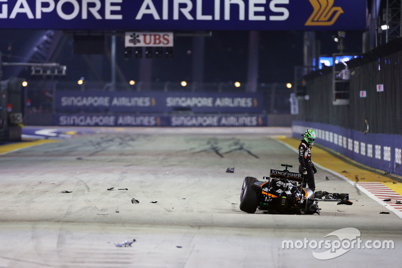 6. Nico Hulkenberg, Sahara Force India F1 VJM09 choque al inicio de la carrera