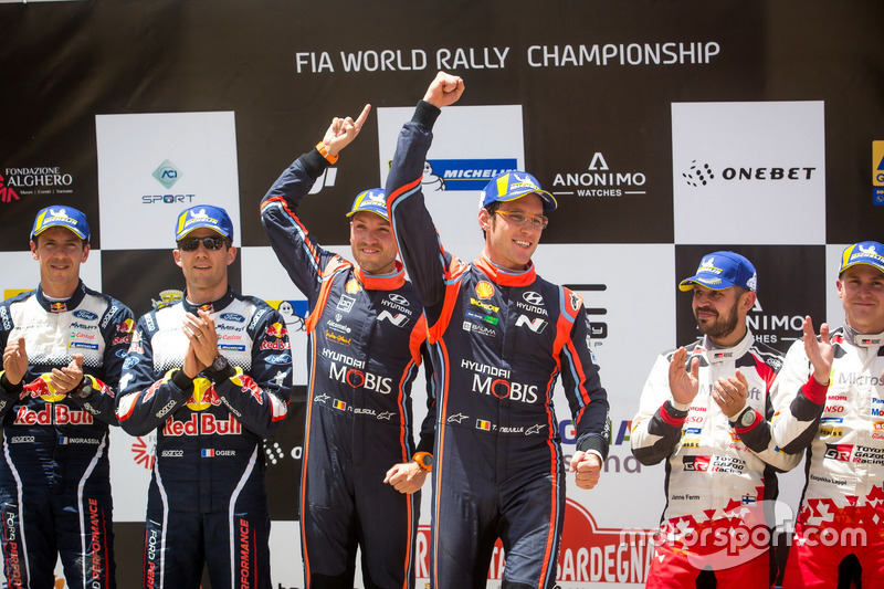 Podio: i vincitori Thierry Neuville, Nicolas Gilsoul, Hyundai Motorsport Hyundai i20 Coupe WRC, al secondo posto Sébastien Ogier, Julien Ingrassia, M-Sport Ford WRT Ford Fiesta WRC, al terzo posto Esapekka Lappi, Janne Ferm, Toyota Gazoo Racing WRT Toyota Yaris WRC