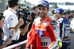Third place Andrea Iannone, Ducati Team in parc ferme