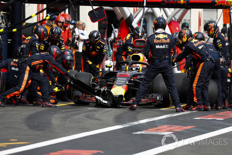 Піт-стоп Даніеля Ріккардо. Red Bull Racing RB14