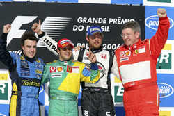 Podium: race winner Felipe Massa, Ferrari, second place Fernando Alonso, Renault, third place Jenson