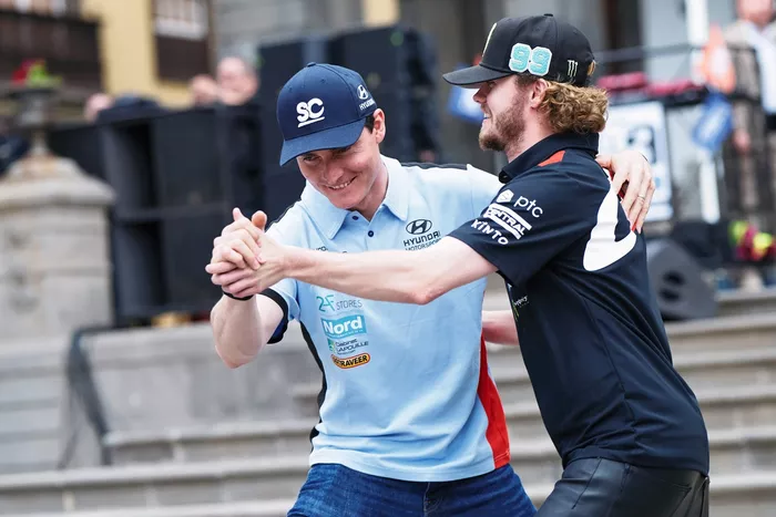 Adrien Fourmaux, Hyundai World Rally Team, Oliver Solberg, Toyota Gazoo Racing