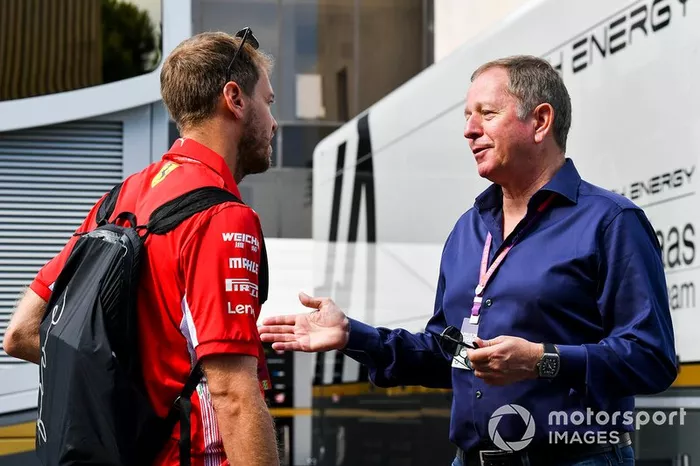 Sebastian Vettel, Ferrari y Martin Brundle, Sky TV
