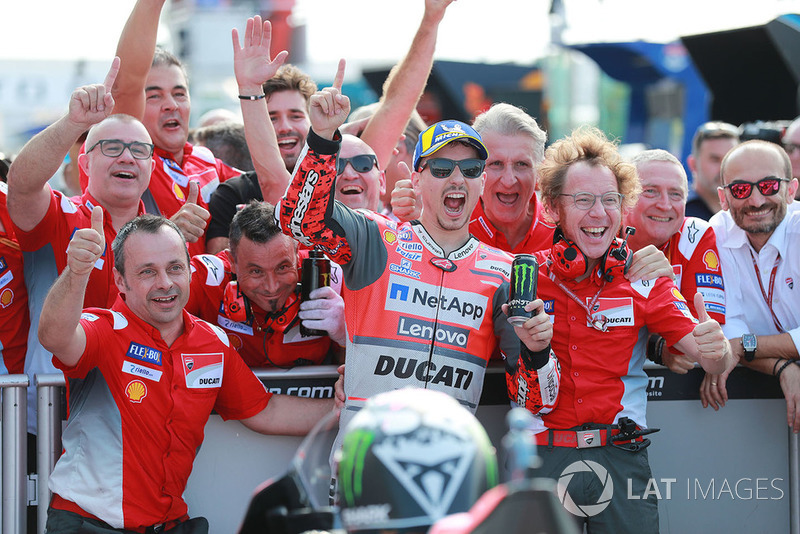 Pole sitter Jorge Lorenzo, Ducati Team