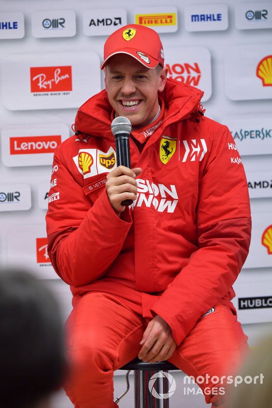 Sebastian Vettel, Ferrari, parle à la presse