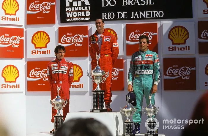 Mauricio Gugelmin lució Perdigão en su mono y coche de March.
