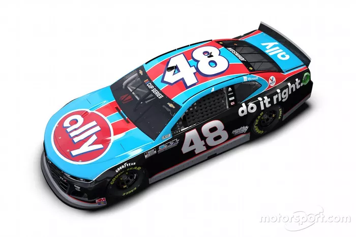 Jimmie Johnson Ally throwback livery