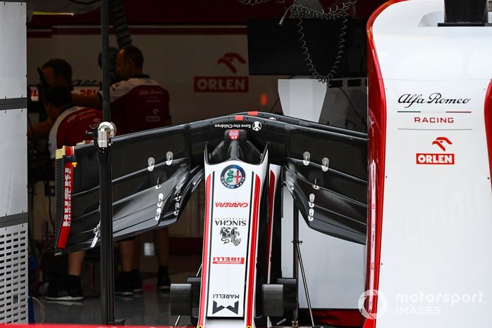 Detalle del alerón delantero del Alfa Romeo Racing C39